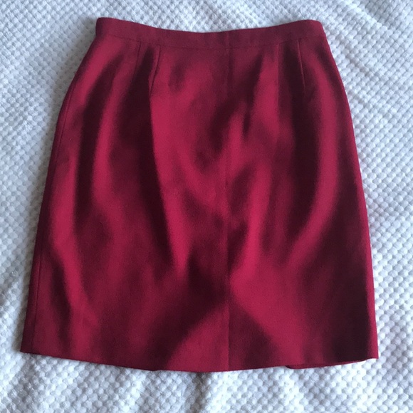 Talbots holiday red wool blend A-Line skirt Brand New still with tags Size 14P - Picture 1 of 9